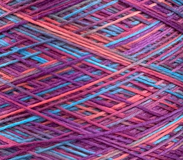 Zimpfer Wolle Art. Mimi Multicolor 500 m / 100 g – Garn aus Bambus und Seide col. Viola Lumière
